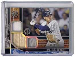 Derek Jeter 2022 Tribute Triple Relic Card