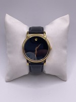 Movado Black Yellow Gold Plated Stainless Steel Museum