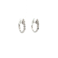 14kt White Gold .10ct tw Diamond Hoop Earrings