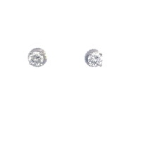 14kt White Gold .25ct tw Princess Cut Diamond Stud Earrings