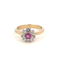 14kt Yellow Gold .60ct tw Diamond & Pink Sapphire Ring
