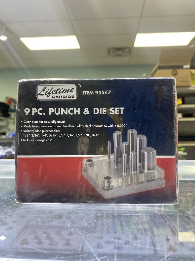 New* LIFETIME CARBIDE Punch and Die Set, 9 Piece 95547 | Sterling