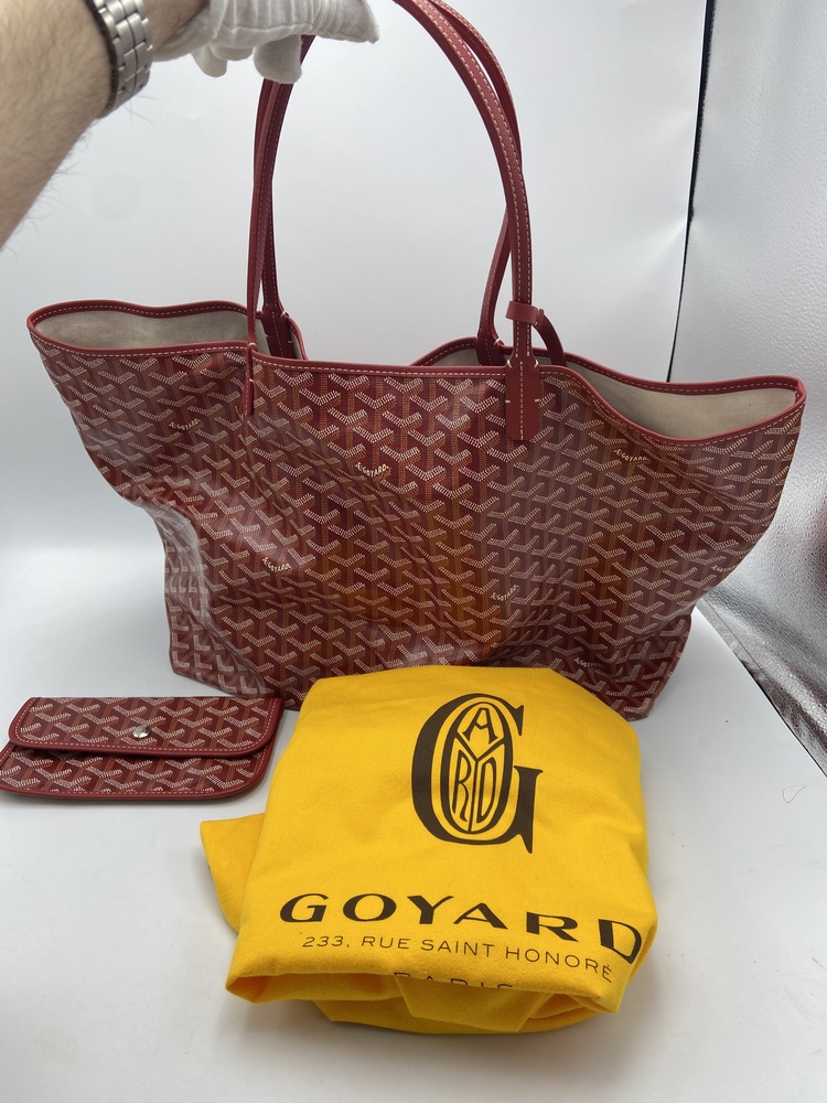RED GOYARD ST LOUIS GM TOTE BAG WITH POUCH AND DUSTBAG