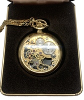 Vintage Colibri 17 Jewels Incabloc Gold Swiss Movement Skeleton Pocket Watch