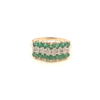 10kt Yellow Gold Diamond & Green Stone Ring