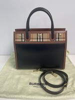 Burberry Title Vintage Check Leather Satchel