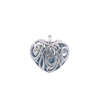 10kt White Gold Mom Pendant With Stones Inside