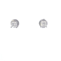10kt White Gold .30ct tw Princess Diamond Stud Earrings
