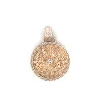  14kt Two Tone Trinity Knot Celtic Cross with .10ct Diamond