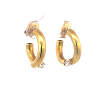 18kt Yellow Gold .20ct tw Diamond Hoop Earrings