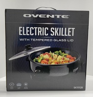OVENTE Electric Skillet and Frying Pan, 12 Inch Round Cooker Black SK11112B