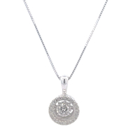10kt White Gold .16ct tw Diamond Pendant With Chain