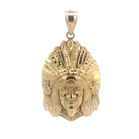10kt Yellow Gold Indian Head Pendant