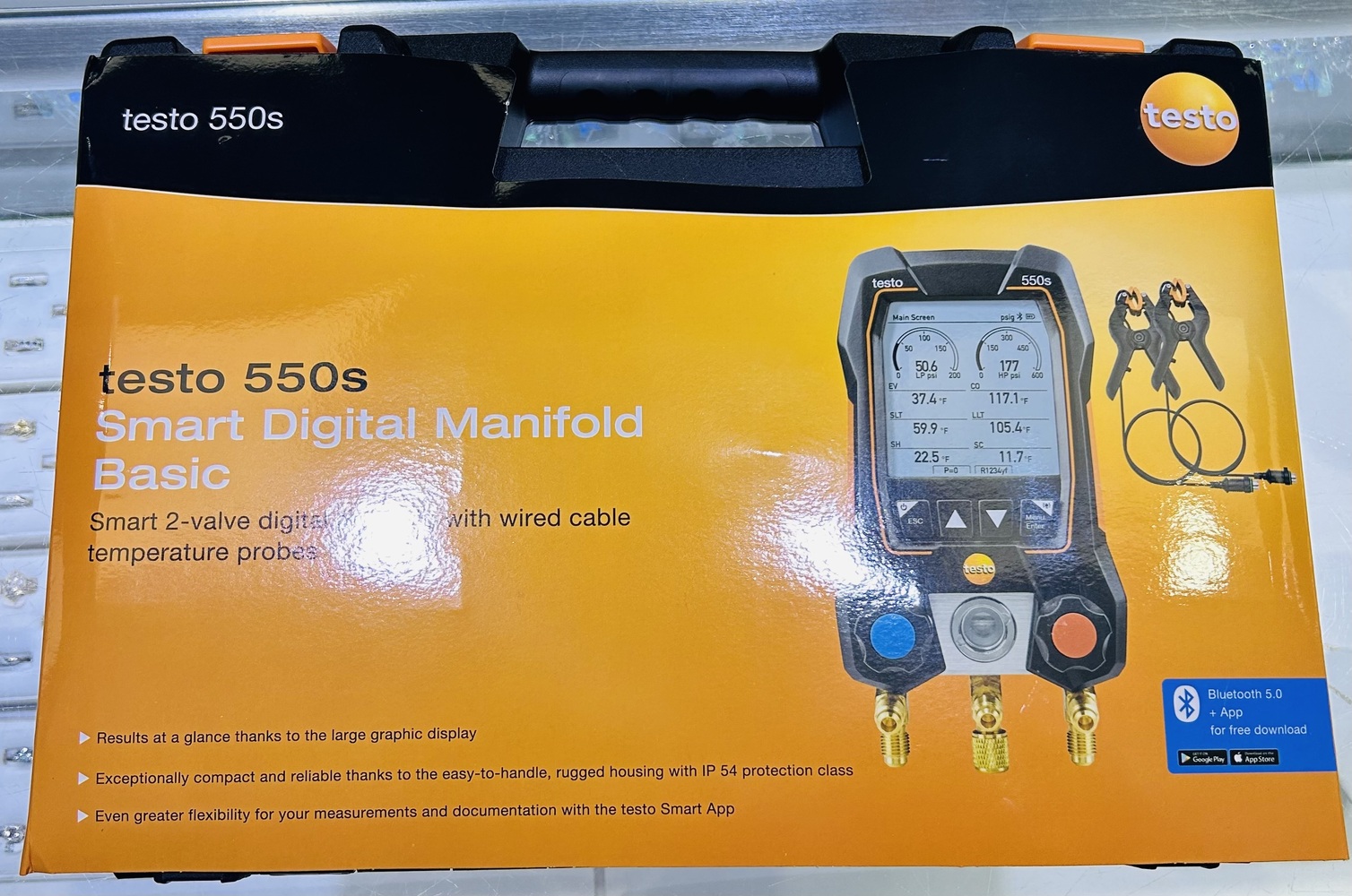 Testo 550s Smart Kit Digital Manifold With 2 Way Valve Sterling 