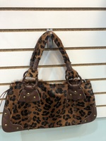 CACHE Calf Hair Leopard Handbag -Pre-Owned 