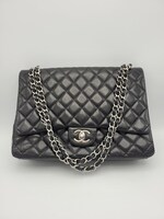 Vintage CHANEL Classic Double Flap Bag – Black Lambskin / Silver-Tone Hardware 