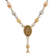 18kt Tri-Color 22" Rosary Necklace