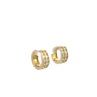 14kt Yellow Gold CZ Huggie Earrings