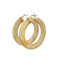 18kt Yellow Gold Mesh Hoop Earrings