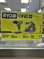 RYOBI ONE 18V Cordless 2-Tool Combo Kit with Drill/Driver, Cir.Saw