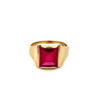 18kt Yellow Gold Red Stone Ring