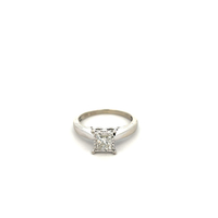 10kt White Gold .74ct Princess I2 H Solitaire Ring