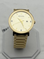 Men's Bulova Modern Diamond Accent Gold-Tone Watch with Champagne Dial