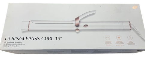 T3 Single Pass Curl Professional Curling Iron White 1.25in 76550