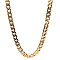 14kt Yellow Gold 24" 8.25mm Miami Cuban Link Chain W/CZ Clasp