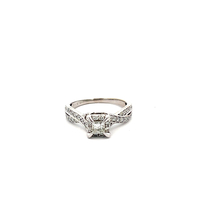 14kt White Gold 1.00ct tw Diamond Engagement Ring (app .40ct Princess Cut SI1 H)