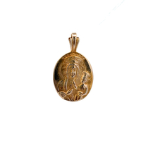 14kt Yellow Gold Religious Double Sided Pendant