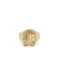 14kt Yellow Gold CZ Horse Shoe Ring