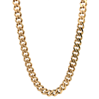 14kt Yellow Gold 19" 9mm Hollow Miami Cuban Link Chain