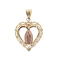14kt Two Tone Virgin Mary Heart Pendant