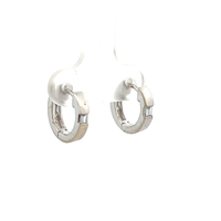 14kt White Gold Diamond .10ct tw Huggie Hoop Earrings