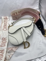 Dior Mini Calf Skin Leather Saddle Bag with Strap