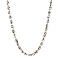 14kt White Gold 22" 4mm Rope Link Chain