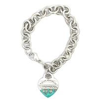 Tiffany & Co. 7" Blue Splash Heart Bracelet