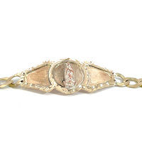 14kt Yellow Gold 5.5" Virgin Mary Name Plate Bracelet