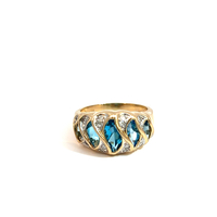 14kt Yellow Gold .25ct tw Diamond & Blue Stone Ring