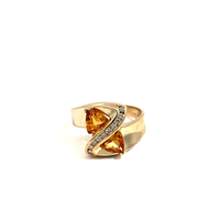 14kt Yellow Gold .20ct tw Diamond & Yellow Stone Ring