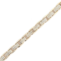 10kt Yellow Gold 9" 8.75mm 2.00ct tw Diamond Bracelet