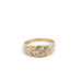  10kt Two Tone Feather Diamond Cut Ring