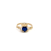 14kt Yellow Gold Blue Heart Stone Claddagh Ring