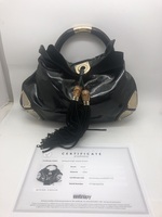Gucci Black Patent Leather Large Babouska Indy Hobo Shoulder Bag -Pre-Owned