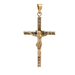  10kt Yellow Gold CZ Crucifix Cross Pendant