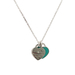 Tiffany & Co. Return Mini Double Heart Tag Pendant Necklace Blue Enamel Diamond