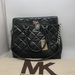  Michael Kors Hamilton Quilted Leather Tote Satchel Gray Metallic- Pre-Owned