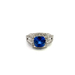 10kt White Gold .20ct tw Diamond & Blue Stone Ring