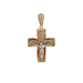 14kt Two Tone CZ Crucifix Cross Pendant